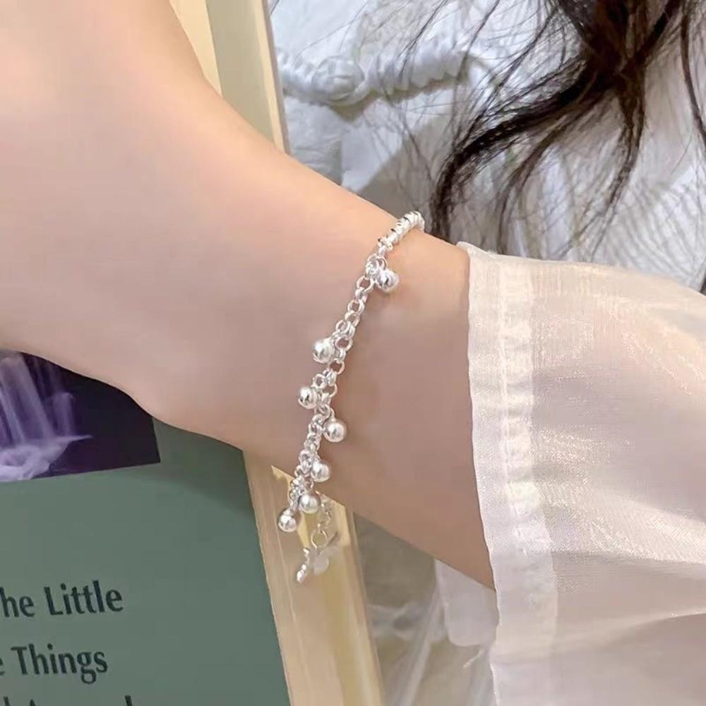 Bangle Alloy Butterfly Pendant Bracelet Light Luxury Sweet Beaded Bracelet Elegant Simple Bracelet Women