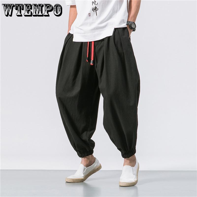 M-5XL Мужские летние брюки Harren's Baggy Wide-Legged Pants Модные удобные брюки