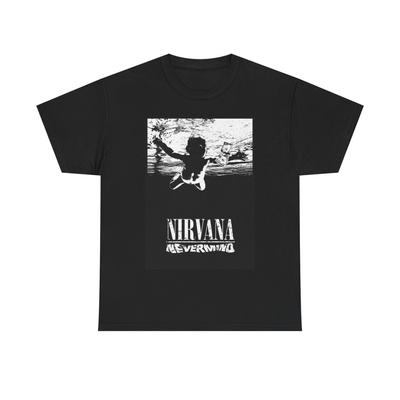 Футболка Nirvana Курт Кобейн Гранж Обложка альбома Nevermind Унисекс Тяжелый хлопок