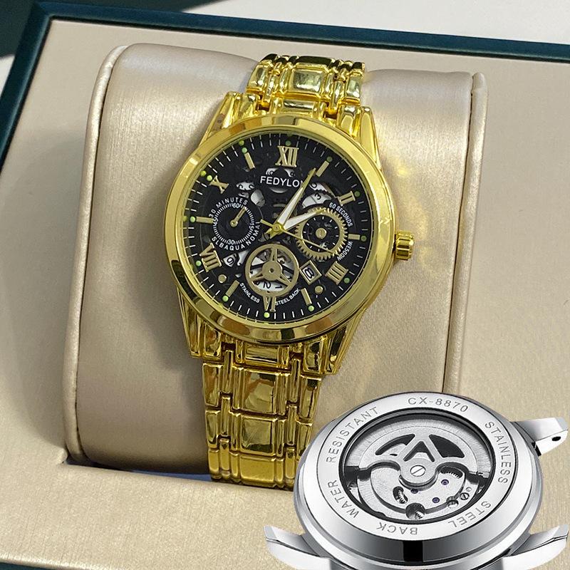 Механические часы с турбийоном, полностью автоматические, немеханические, мужские часы, водонепроницаемые, со светящимся стальным ремешком, мужские часы