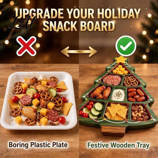 Snack Container for Dormitories Christmas Serving Tray Divided Holiday Appetizer Platter Cute Snowman/Tree/Penguin/Cow Shaped Party Supplies