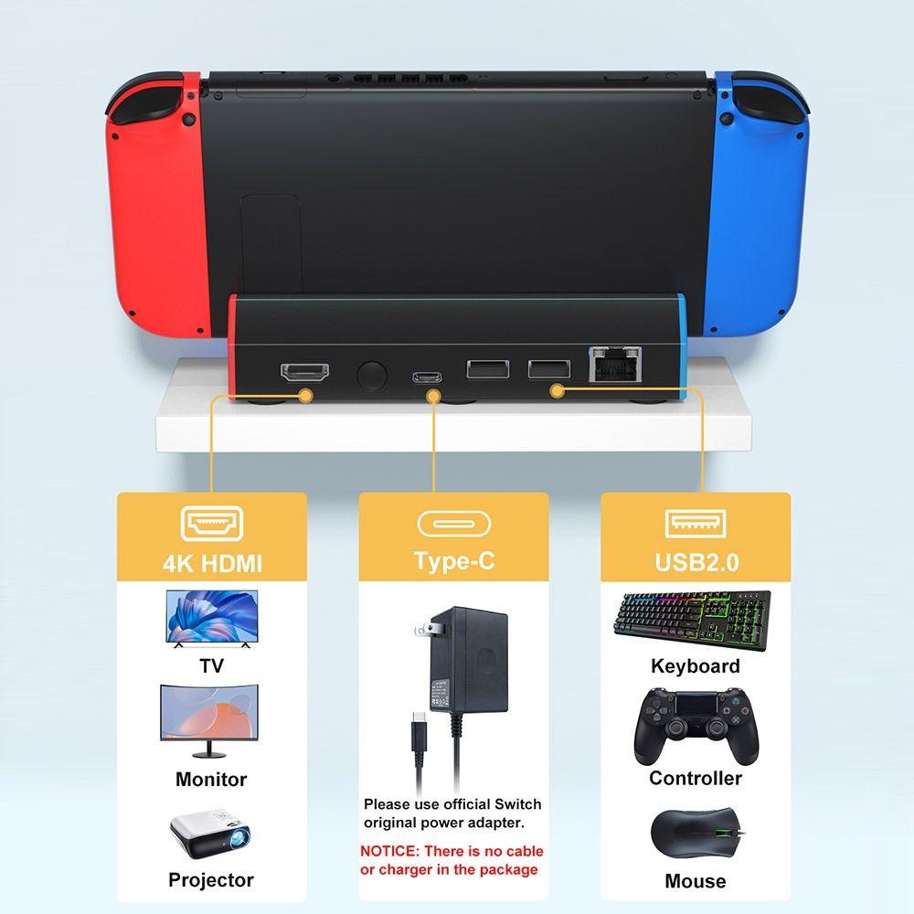 Type-C TV Dock Station USB Hub Adapter for Nintendo  Switch/Switch OLED Game Accessories