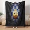 Greek Reading Symbol Flannel Blanket, Soft Polyester, Modern Design, All-Season for Camping, Travel, Gifts for holidays or birthdays