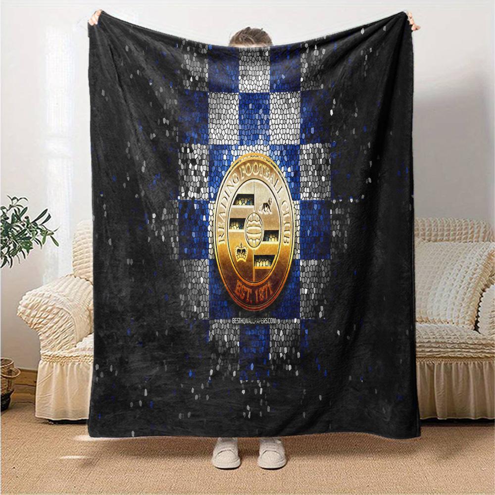 Greek Reading Symbol Flannel Blanket, Soft Polyester, Modern Design, All-Season for Camping, Travel, Gifts for holidays or birthdays