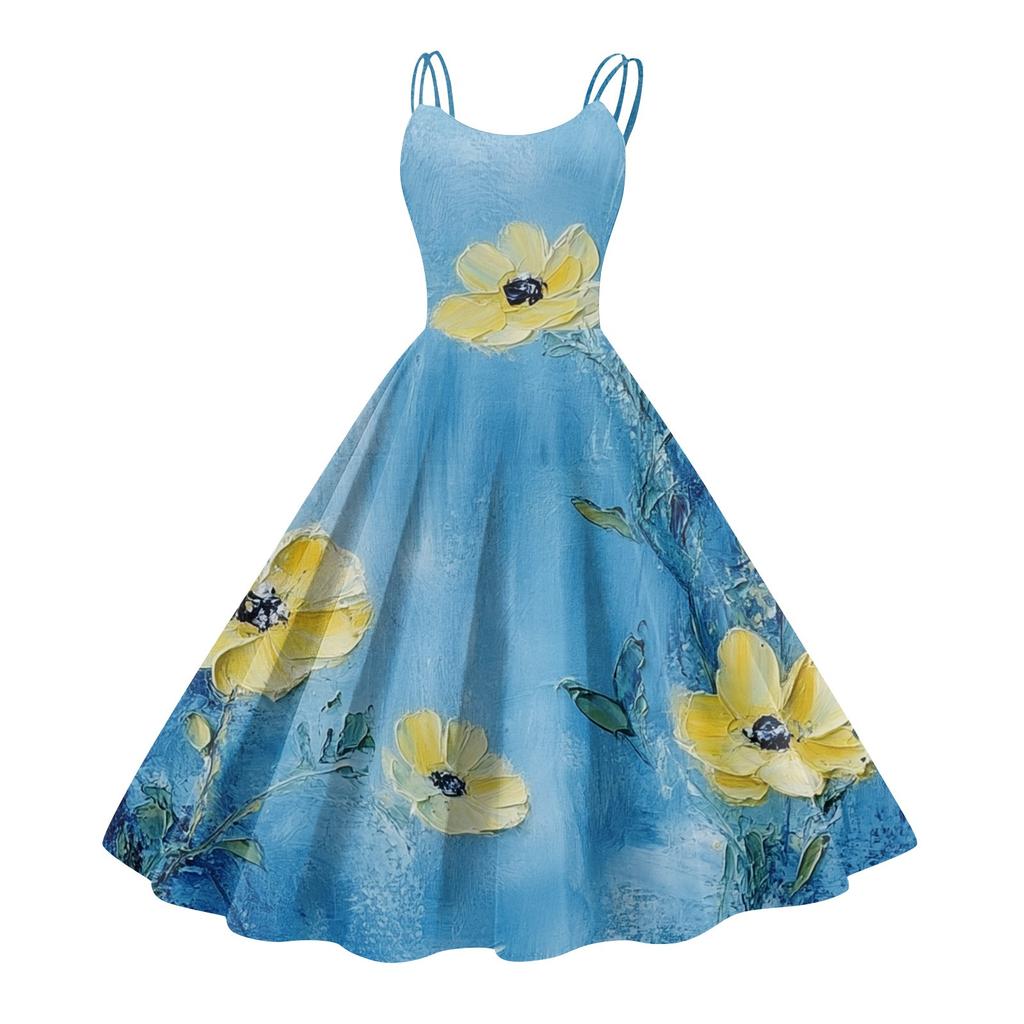 Женское повседневное модное платье с цветочным принтом, сексуальное с открытыми плечами, панк-ретро платье, ретро платье