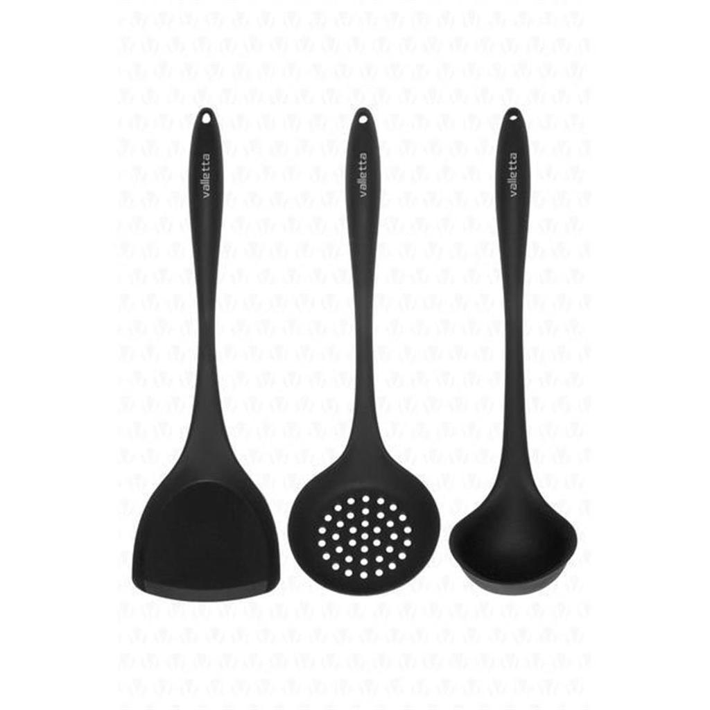 Valletta Navas 3Piece Serving Set Black