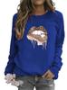 Women's Lips Pattern Round Neck Hoodie