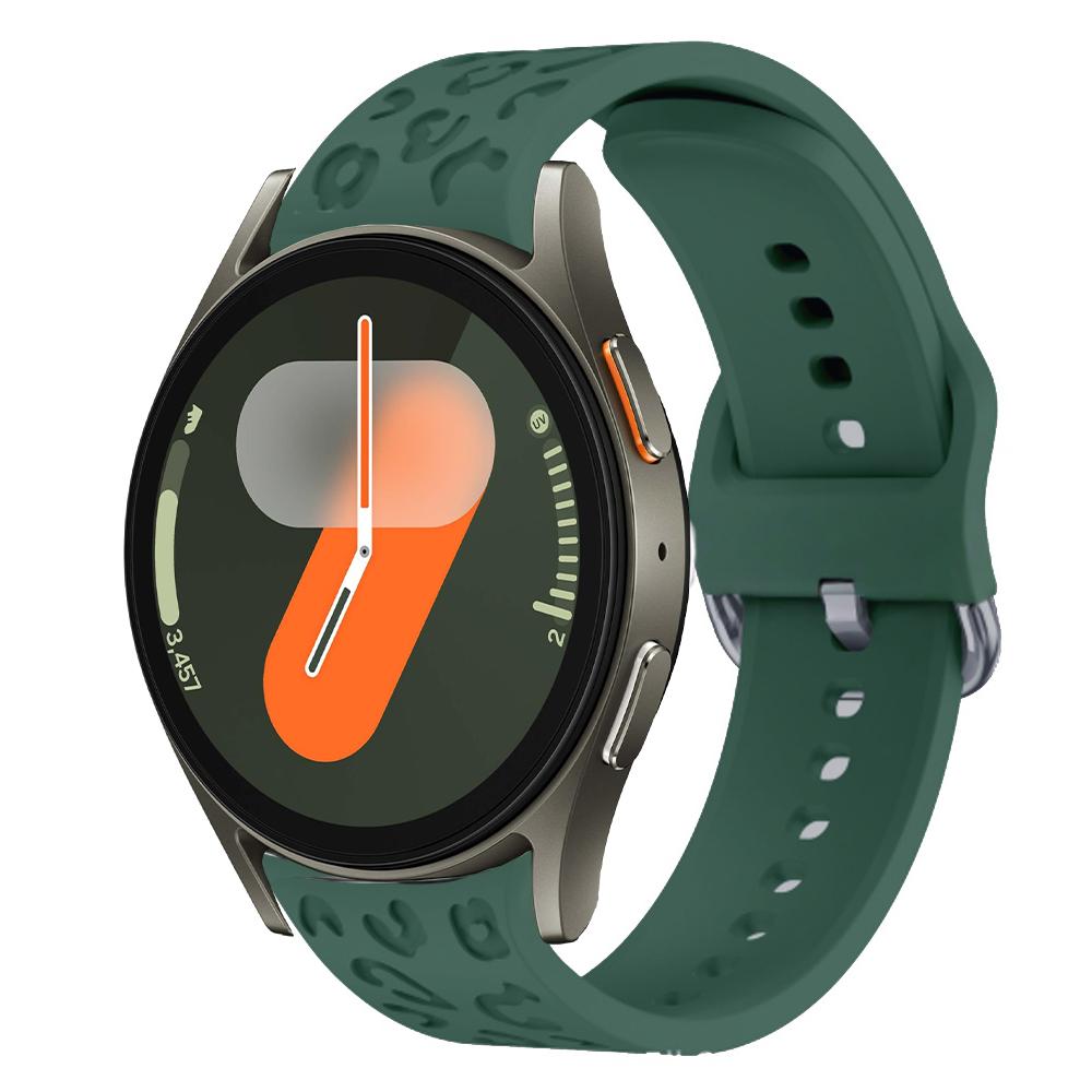 Engraved Strap For Samsung Galaxy Watch 7 FE 6 4 5 pro Silicone Leopard No Gaps Bracelet correa Galaxy Watch6 Classic 20mm band