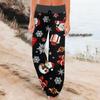 Женские удобные пижамные штаны с карманами и рождественским принтом, широкие брюки на завязках