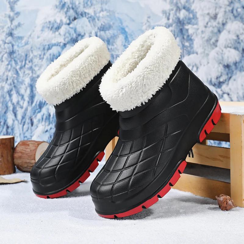 Новые зимние высокие сезонные зимние ботинки, удобные плюшевые хлопковые ботинки с плоской подошвой, водонепроницаемые, нескользящие, теплые зимние ботинки
