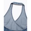 Kaslead New Arrival Women's Clothing Fashion Style Fashion Denim Hanging Collar Double Breasted Tops 5520041 400