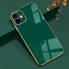 Coque de Protection - E.F.CONNECTION - pour iPhone 13 - Vert nuit - Bordure Or - TPU Anti-Rayure