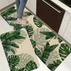 1Pcs Anti Fatigue Kitchen Rugs,Banana Leaf Print Waterproof Non-Slip Thick Cushioned Kitchen Mat Heavy Duty Comfort Standing Mat for Kitchen