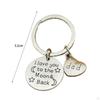 Dad Mom Keychain Bag Pendant Creative I Love You To The Moon Metal Keyring Heart Shape for