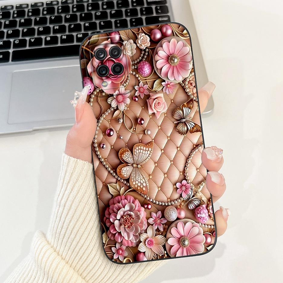 Чехол для Samsung Galaxy A12 SM-A125F Милый Счастливым Кроликом Мультяшная Обложка Мягкий ТПУ Чехлы для Телефона Для Samsung A12 M 12 Galaxy M12 Fundas