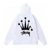 Худи Stu Streetwear Зимняя теплая хлопковая толстовка на флисе с принтом букв Свободный крой Мужская