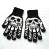 Креативные черные теплые перчатки, светящиеся перчатки на Хэллоуин, вязаные перчатки унисекс, нескользящие перчатки со скелетом для улицы