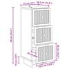 Artisan Oak Drawer Cabinet 33 x 34.5 x 90 cm Particleboard