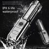 Super Bright ABS Strong Light Focusing Led Flashlight Outdoor Portable Home Built-in Battery Rechargeable Torch