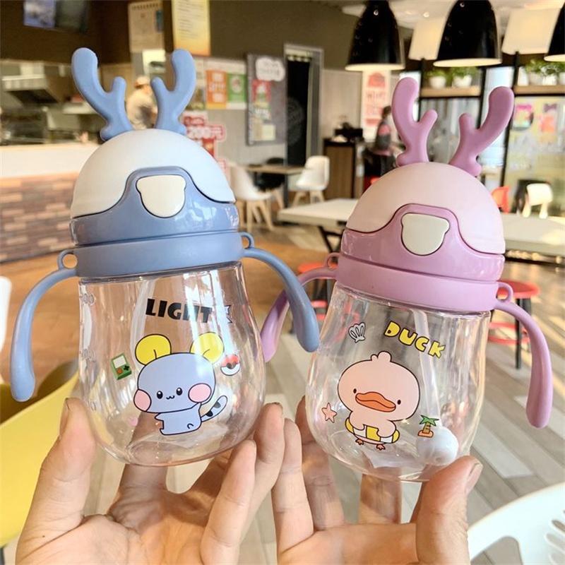 Cartoon Style Children's Drinking Cup With Straw Leak-proof And Durable Ideal For Home And Outdoor Use 370ml)