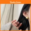 Textured Classic Korean Smooth Gold Half Circle Earrings Women For