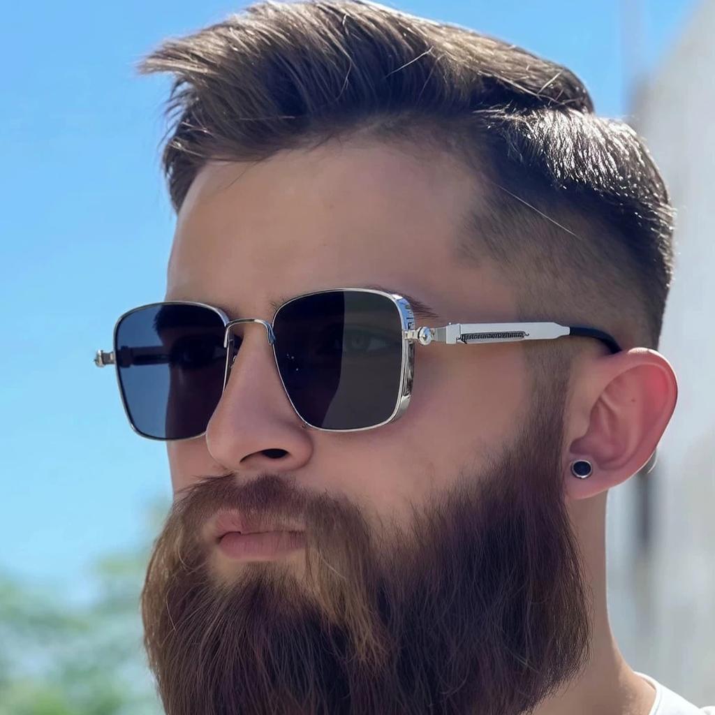 Punk Sun Glasses Glasses Men Driving Sunglasses Vintage Spring Leg Driving Outdoor Sports Durable Metal Metal Rectangular Decorative Eyeglasses