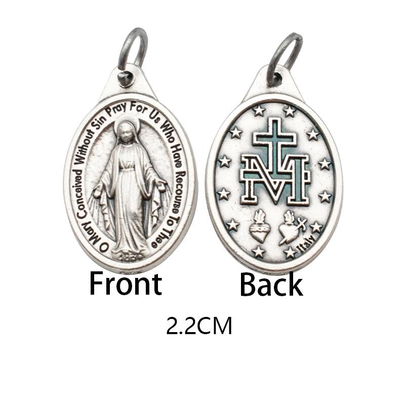 Двусторонние металлические подвески, ожерелья, браслеты, аксессуары своими руками, большая овальная святая медаль, кулон для любой цепи или ожерелья, христианские украшения