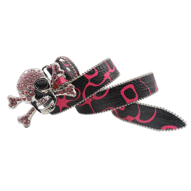 Ремень со стразами Женский ремень Мужской Инкрустированный бриллиантами Пряжка-пины Панк Модный тренд Ремень Bbsimon Мужской стиль