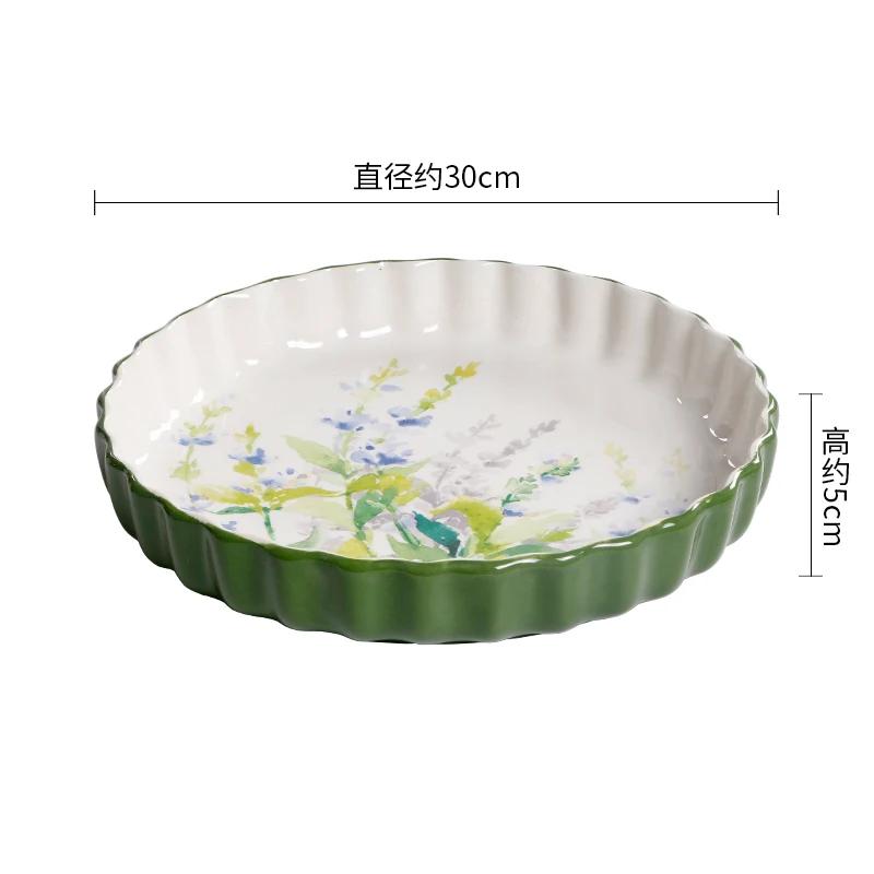 Креативные роскошные керамические тарелки, высококачественные цветочные суповые миски, вкусные блюда, бытовая большая обеденная тарелка, изысканный набор столовых приборов