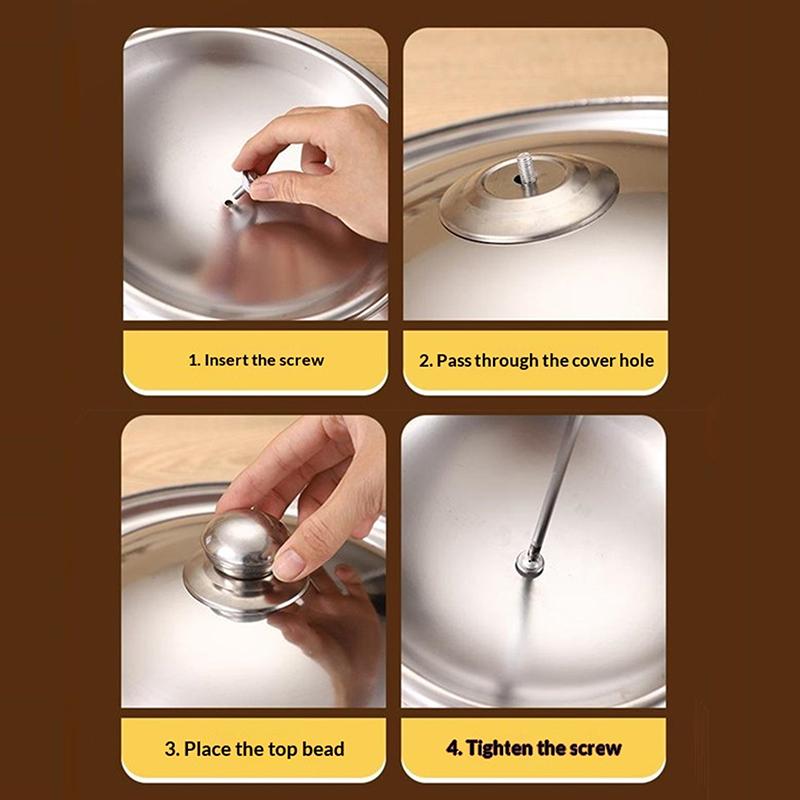 Круглая крышка для кастрюли из нержавеющей стали 10-32 см, универсальная замена, крышка для сковороды, гладкий край, можно мыть в посудомоечной машине, для сковороды, вока, кастрюли