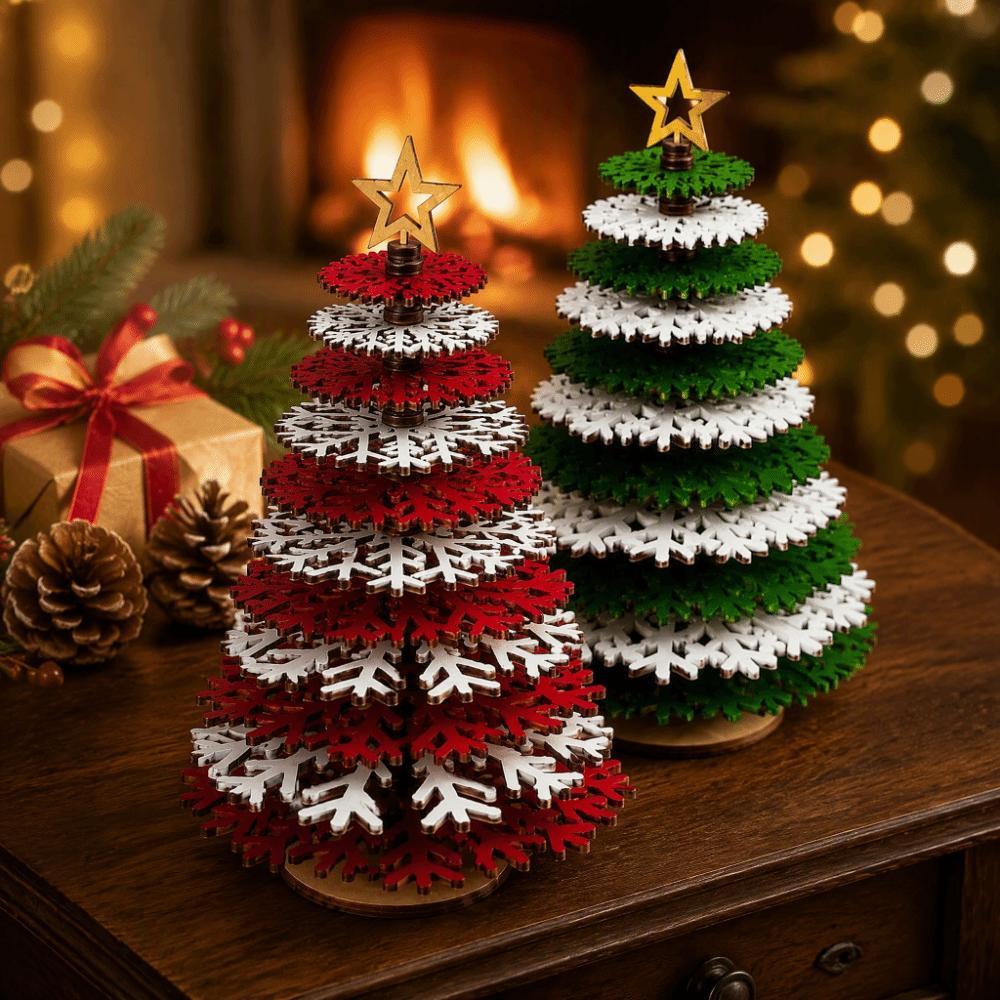 Wooden Craft Tabletop Christmas Decor Hanging Ornament Assemble Christmas Tree Christmas Gift