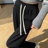 Autumn 2025 Women's Wide-Leg Pants: Flocked/Non-flocked, Anti-pilling, Loose, Fashionable, Floor-Length, Straight Casual Pants.