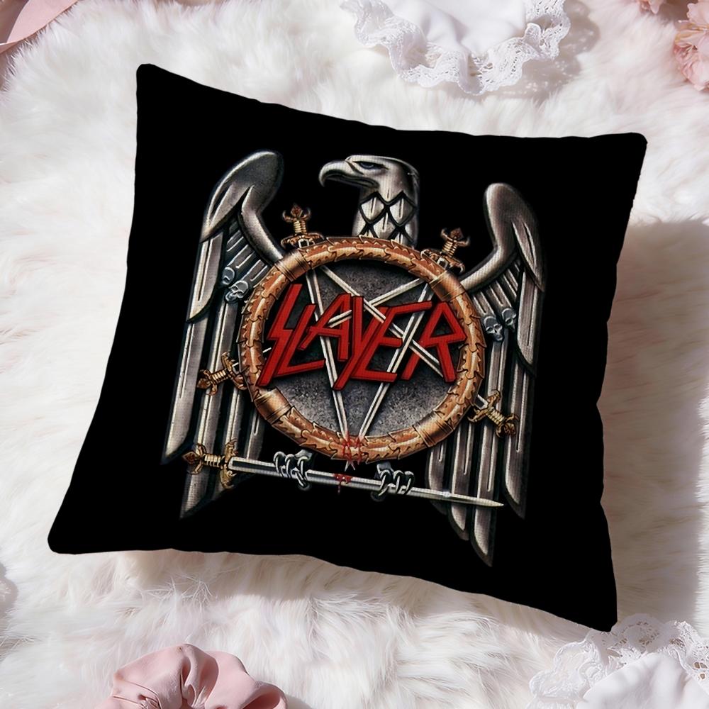 Подушка с чехлом для группы Heavy Metal S-Slayer Премиум-комфорт Двусторонний чехол для подушки - Дизайн «Два в одном» для любой комнаты и салона автомобиля
