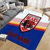 Custom Name North Sydney Bears Flannel Pattern Square Carpet,Area Rug,Carpet Rug for Living Room Bedroom Sofa Playroom Decor,Non-slip Floor Mat