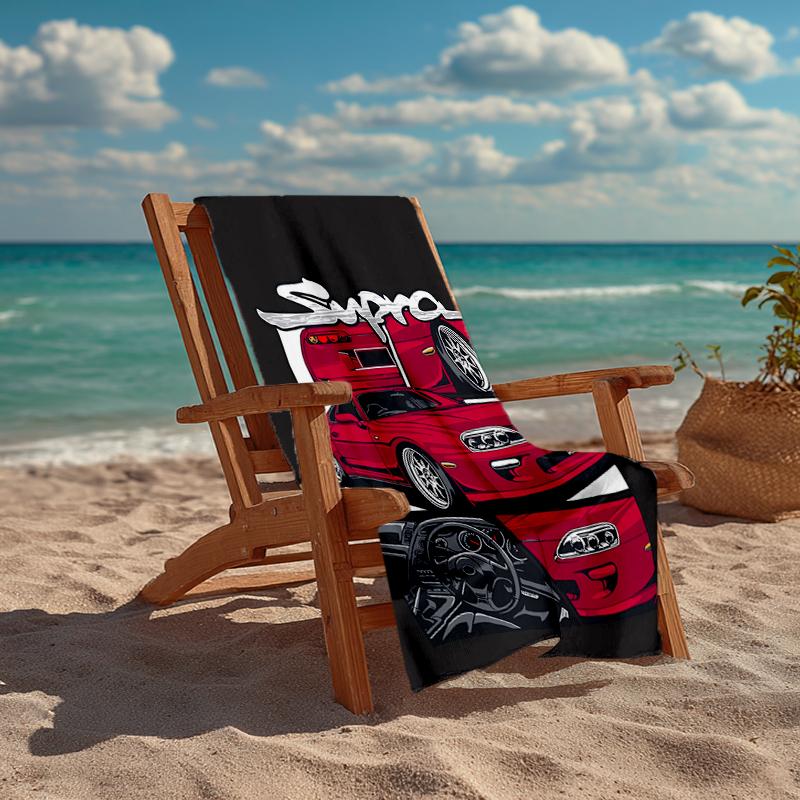 Ultra-Soft Beach Towel with Racing Theme,Ideal for Pool - Camping, Diving - Perfect Travel Essential, Vibrant Beach Towel.