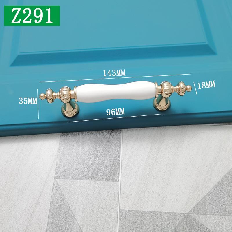 European Silver Golden Ceramic Furniture Handle Wardrobe Cabinet Closet Door Knob Dressing Table and Drawer Pulls Hardware