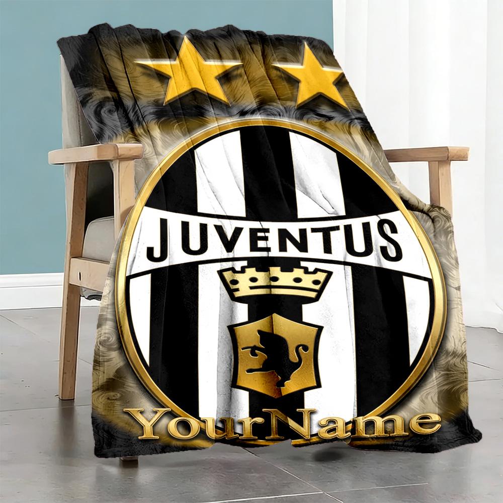 Juventus Customize Your Name Blanket Multi-purpose Customizable Blanket Soft Warm Cozy Throw For Bedding Bed Chair Office Four Seasons Multipurpose