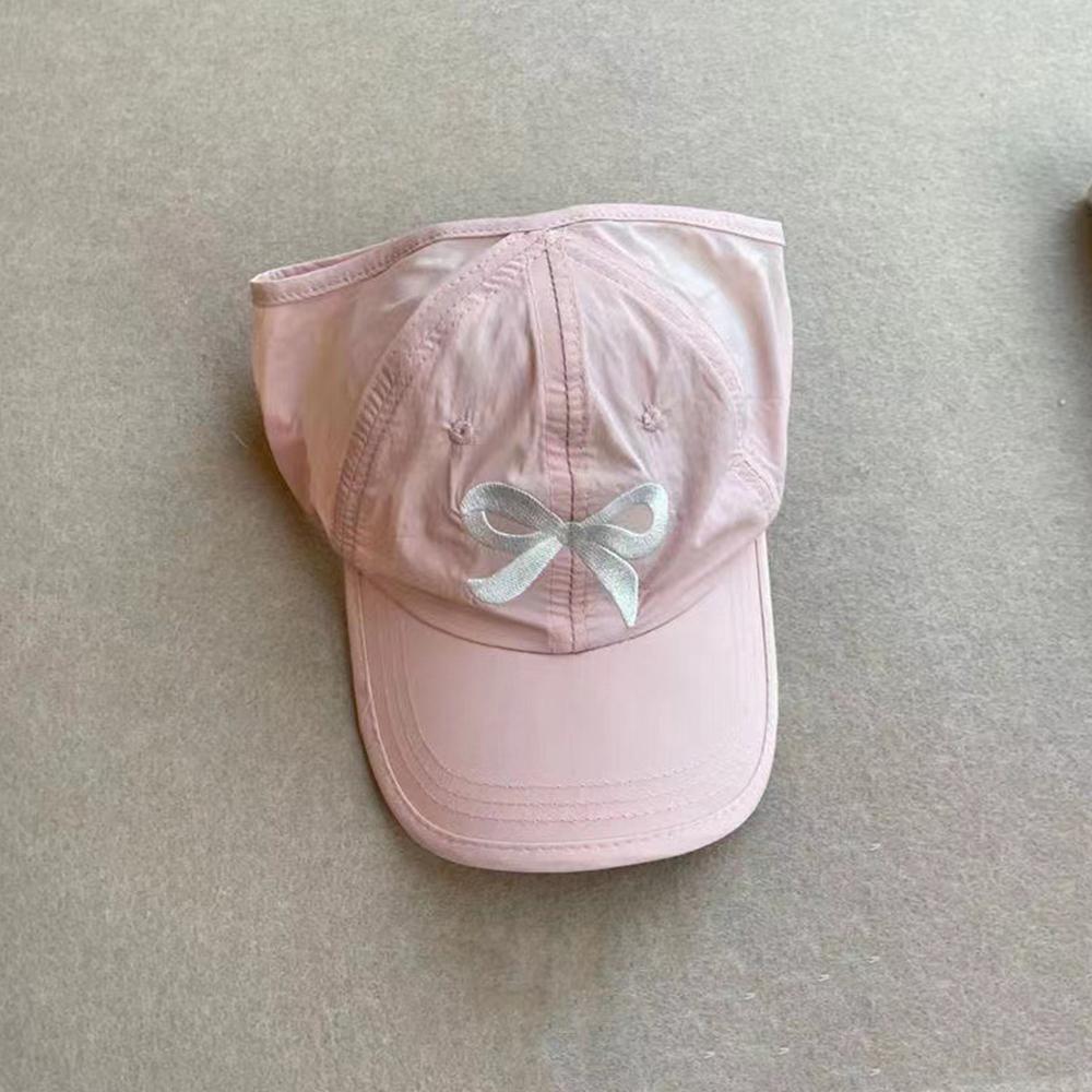 Summer Kids Baseball Caps Girls Hollow Top High Ponytail Caps UV Protection Sun Hat Children Peaked Cap Adjustable Visor Cap