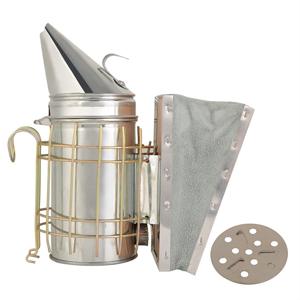 Galvanized Iron Beehive Smoker with Heat Shield Beekeeping Equipment