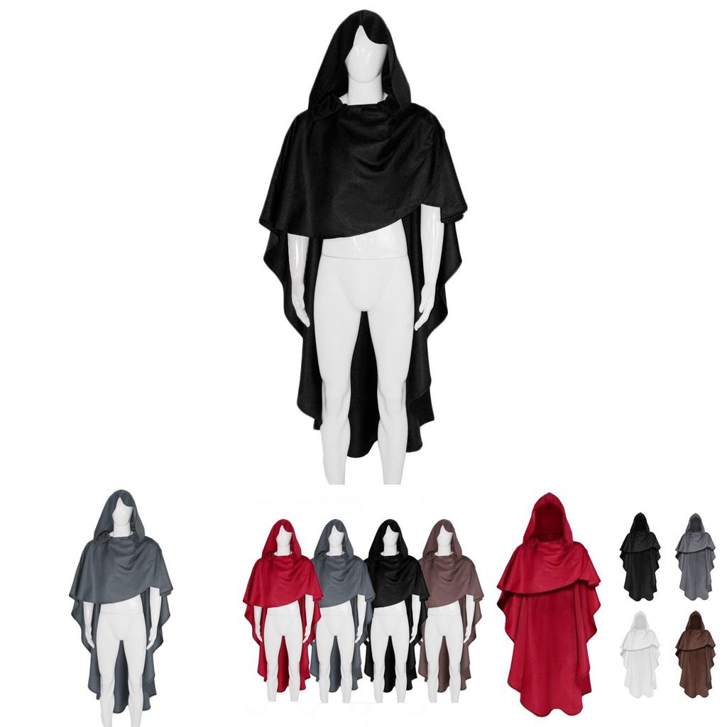 Стильный плащ средневекового рыцаря 2023 года, костюм для косплея на Хэллоуин, для игры, аниме, ролевой игры, черный