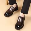 Men's Casual Leather Shoes Classic Retro Style for Business Work Office Adult Suit Loafers Black Brown High-quality Luxury