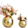 Metal Ball Round Flower Vase for Home Decor|Table Decorative Item for Bedroom Living Room Office Wedding |