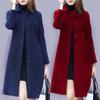 Women's British Style Mid-Length Woolen Coat - 2025 Spring/Autumn Slim-Fit Overcoat and Suit