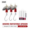 Kingdom 3Pcs Spinner Spoon Metal Bait Micro Fishing Lure Small Sequins Copper Long Shot Baits For Bass Trout Perch Pike Rotating