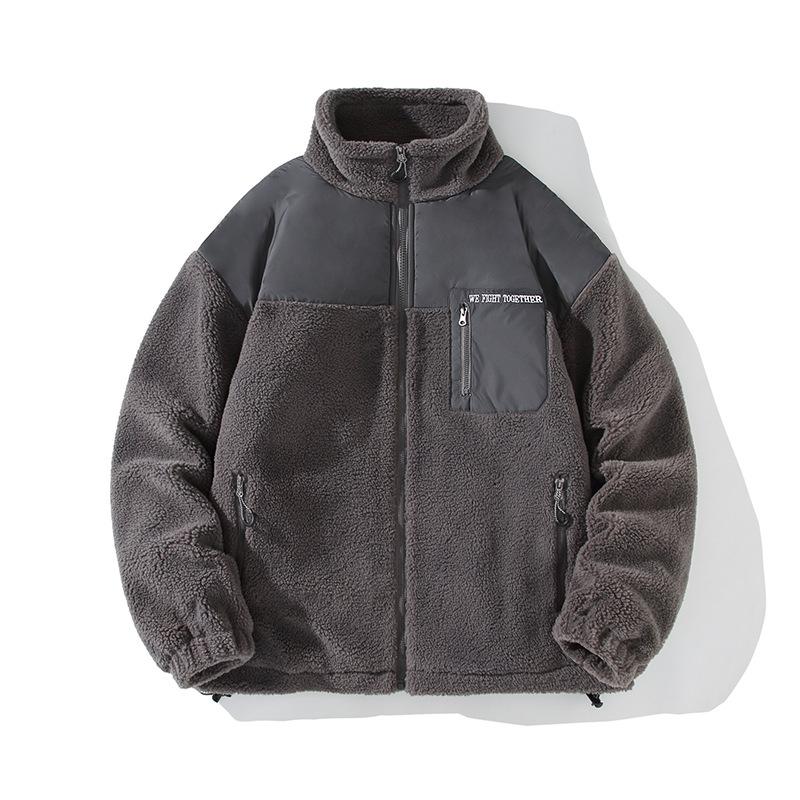 Мужское пальто осень-зима контрастного цвета с хлопковой подкладкой, утолщенное молодежное теплое универсальное пальто из овечьей шерсти для мужчин