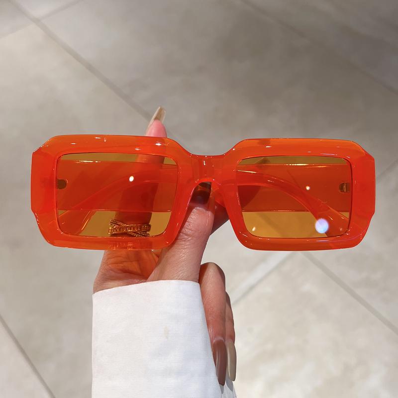 2023 Vintage Rectangle Sunglasses Fashion Square Candy Color Shades Eyewear Trendy Retro Women Brand Design UV400 Sun Glasses