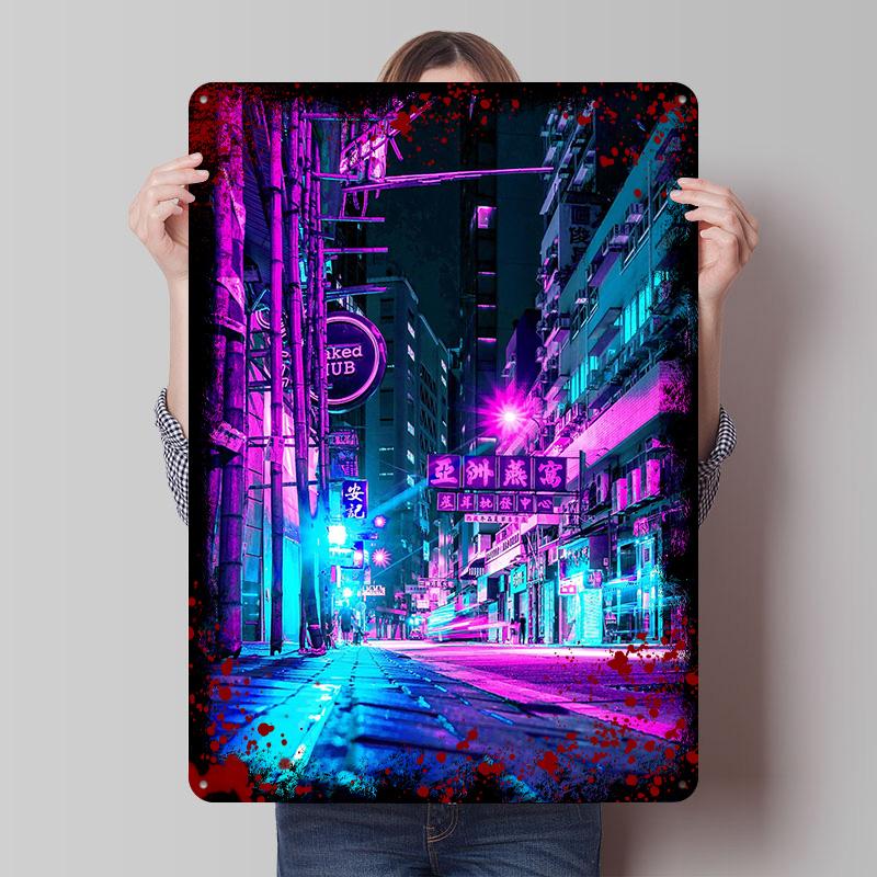 Cyberpunk Tone Printed Poster Customized Wall Art Retro Vintage Metal Tin Signs for Home Office Decor Bedroom Decoration Gaming