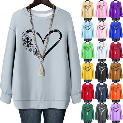 Женская рождественская футболка с круглым вырезом и длинными рукавами