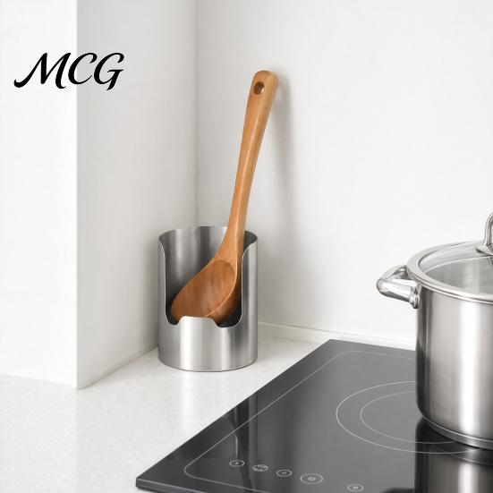 Space Saving Kitchen Organizer Utensil Holder, Heavy Duty Stainless Steel Vertical Storage Rack, Space-Saving Organizer, for Pot Lids Ladles Spatulas