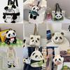 Panda Plush Bag With Zipper Closure For Daily Use And Cute Cartoon Style